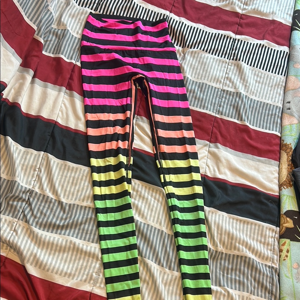 K-DEER Vibrant Pink and Orange Leggings